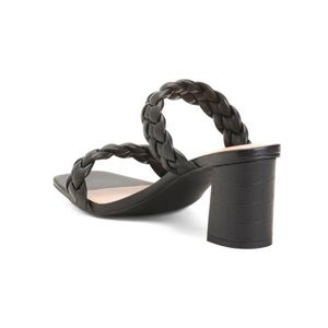 SINCERELY JULES Black Braided Band Croc Heel Sandals